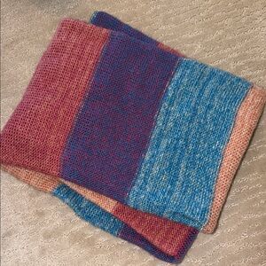 Colorblock Knit Scarf in Pink, Purple, Blue, Peach